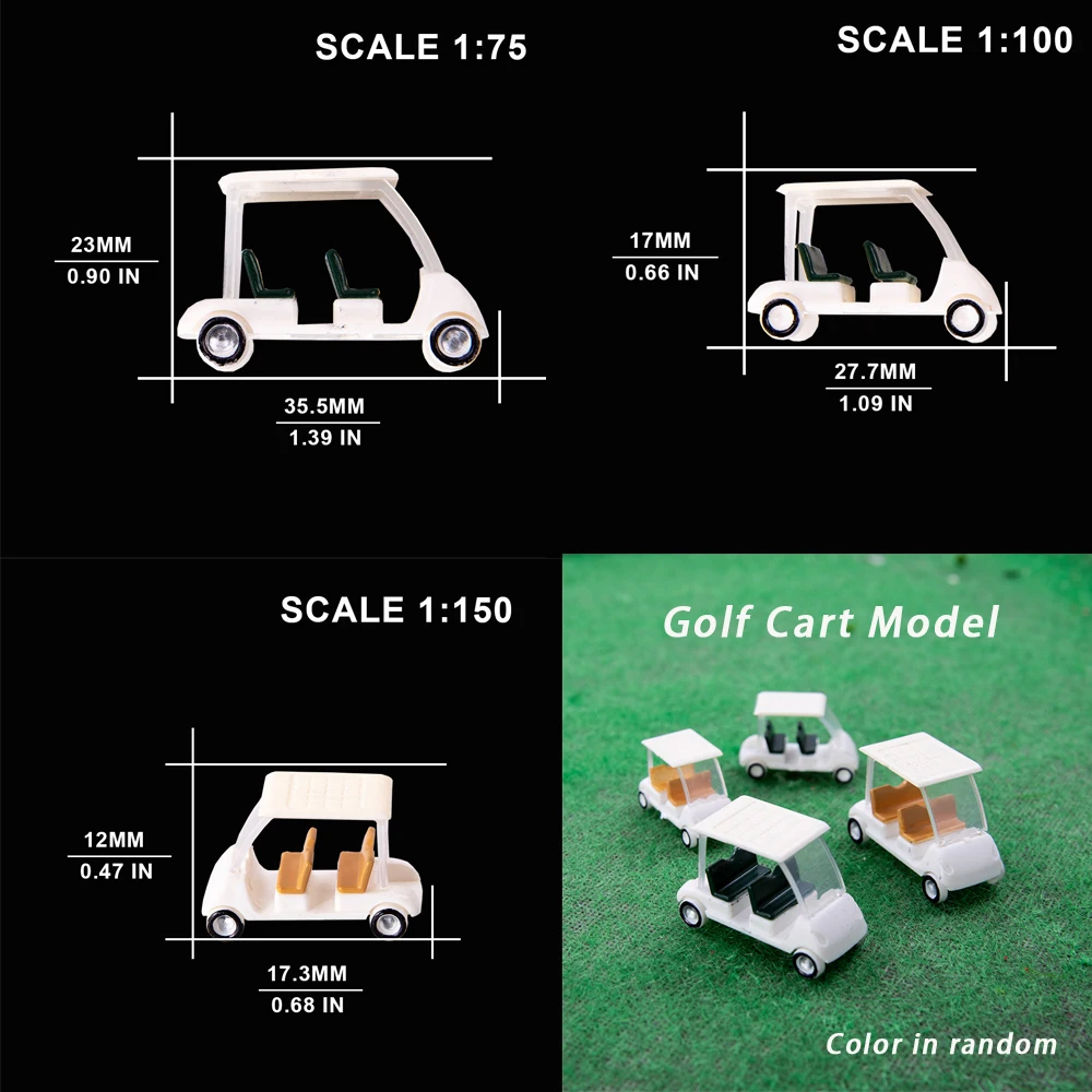 1:75 1:100 1:150 Rozsahu Golf Cart Model ABS Plastové Hračky Vonkajšie Scény Materiálov pre Diorama Darček k Narodeninám Zber 1Piece . ' - ' . 0
