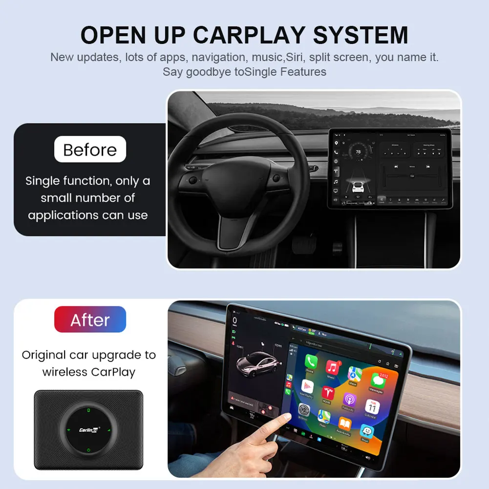 10-1pc T2C Carlinkit Bezdrôtový CarPlay Adaptér pre Tesla 5G Bezdrôtový WiFi CarPlay Dongle Box OTA Online Upgrade na IOS/Android . ' - ' . 5