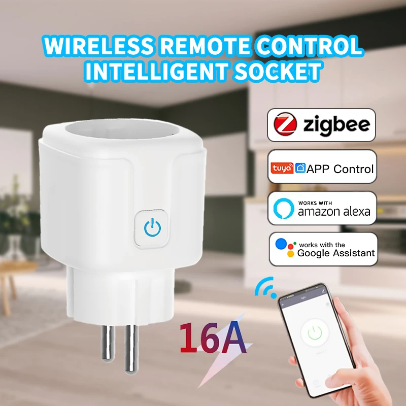 16a smart plug eú WiFi Zásuvky cez Alexa domovská stránka Google inteligentný život aplikáciu produktov bezdrôtové diaľkové ovládanie 220v 100V smart home zigbee . ' - ' . 0