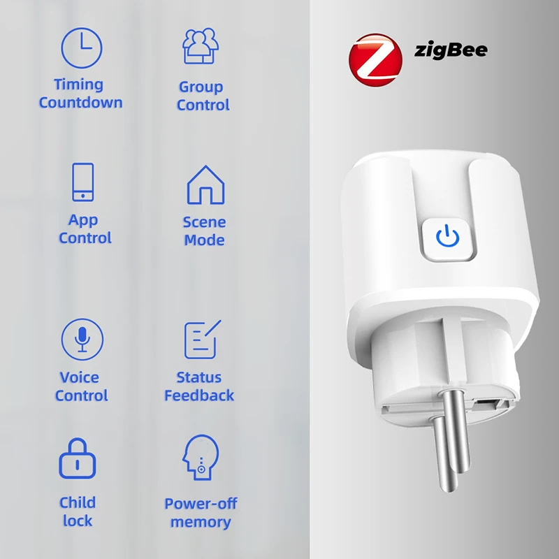 16a smart plug eú WiFi Zásuvky cez Alexa domovská stránka Google inteligentný život aplikáciu produktov bezdrôtové diaľkové ovládanie 220v 100V smart home zigbee . ' - ' . 3