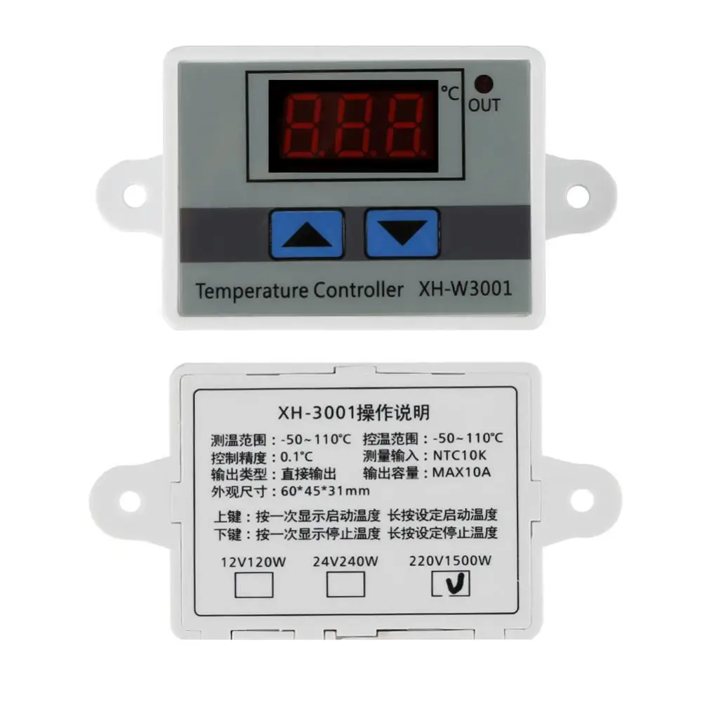 1~8PCS 10A 12V 24V 220V 110V-220V Led Digitálne Thermoregulator Termostat Regulátor Teploty Ovládací Prepínač Meter . ' - ' . 3