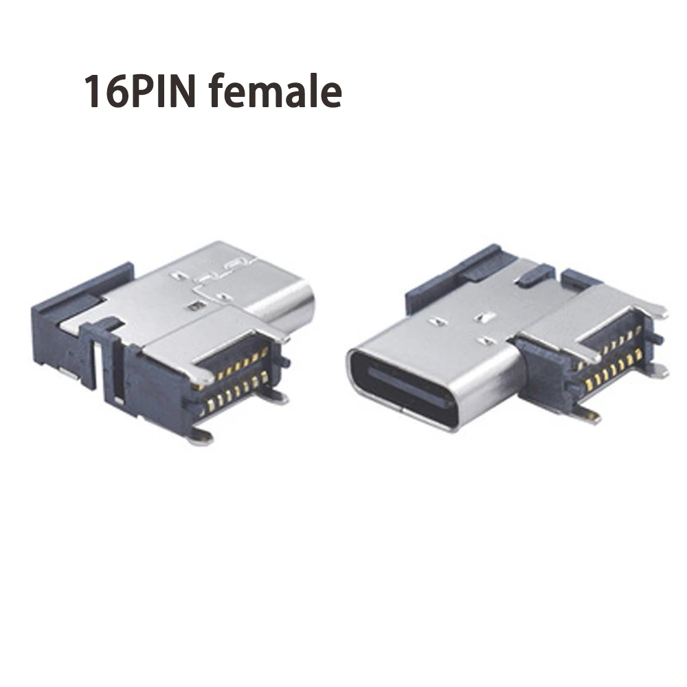 2-5 ks/internet vecí 16 P Bočné vkladanie SMT Zásuvka Konektor Micro USB Typu C 3.1 Žena SMD DIP Pre návrh plošného spoja DIY vysoký prúd nabíjania . ' - ' . 0