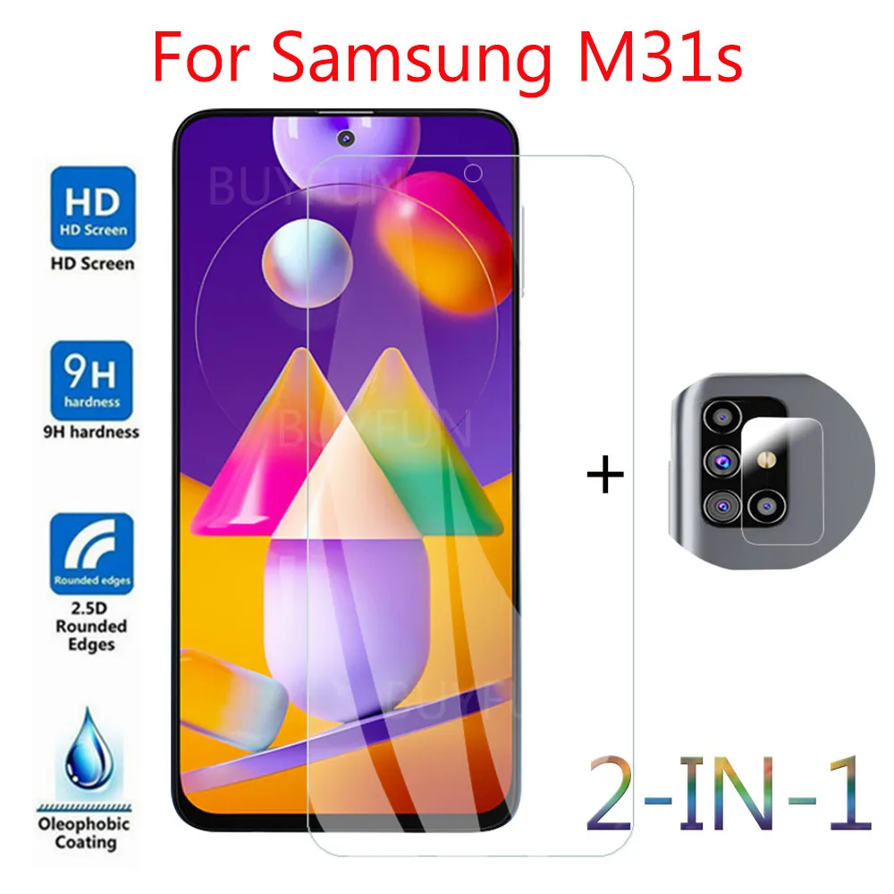 2 v 1 ochranné Sklo Na Samsung Galaxy M01 M31S screen protector Sklenený kryt Pre Samsung M01 M21 M30 M31s objektív Fotoaparátu na Film . ' - ' . 0