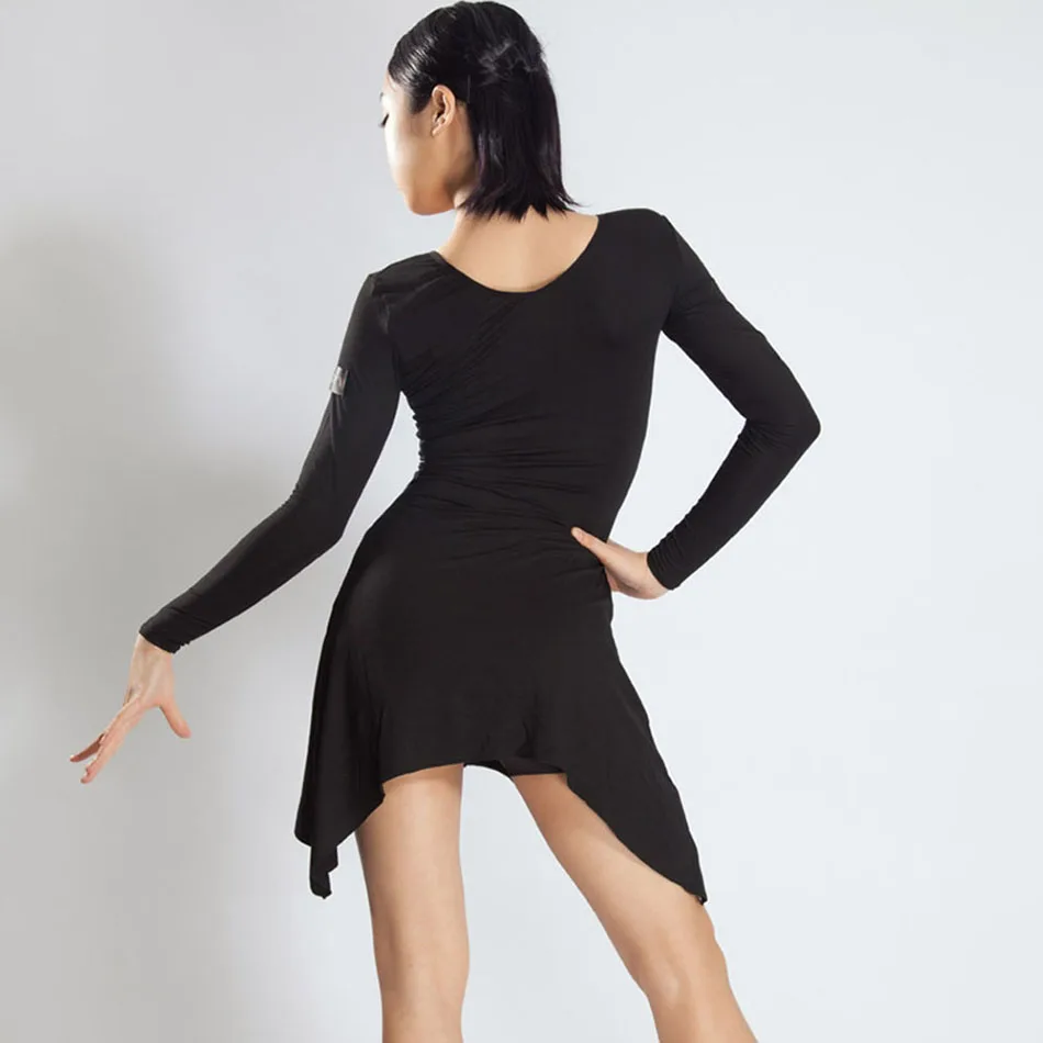 2020 Nové V Krku Dlhý Rukáv Latinské Tanečné Šaty Žien Tanec Spoločenský Kostým ChaCha Šaty Latino Dancewear T005 . ' - ' . 3