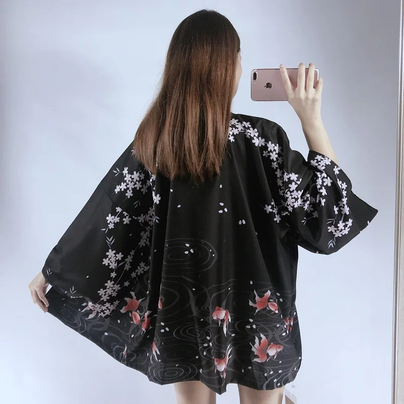 2021 Japonské Kimono Ženy Yukata Ázijské Oblečenie Kimonos Samuraj Cardigan Tričko Anime Kimono Streetwear Yukata Ženy Haori FF3267 . ' - ' . 0