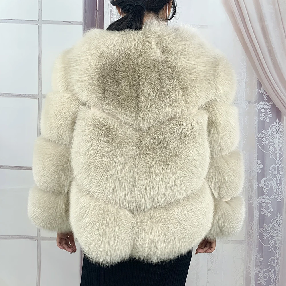 2021 Nové Reálne Líška Srsť, Krátke Kabáty Ženy Zimné Móda Teplé Prírodné Plný Pelt Skutočné Fox Kožušinové Bundy Béžová Kožušiny Luxusné Vrchné Oblečenie . ' - ' . 3