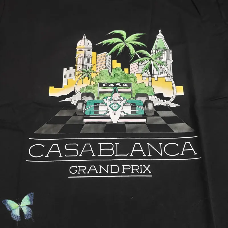2023 New Casablanca City Racing Grafické Tlače T-shirt pánske a dámske Letné Top Tričko . ' - ' . 3