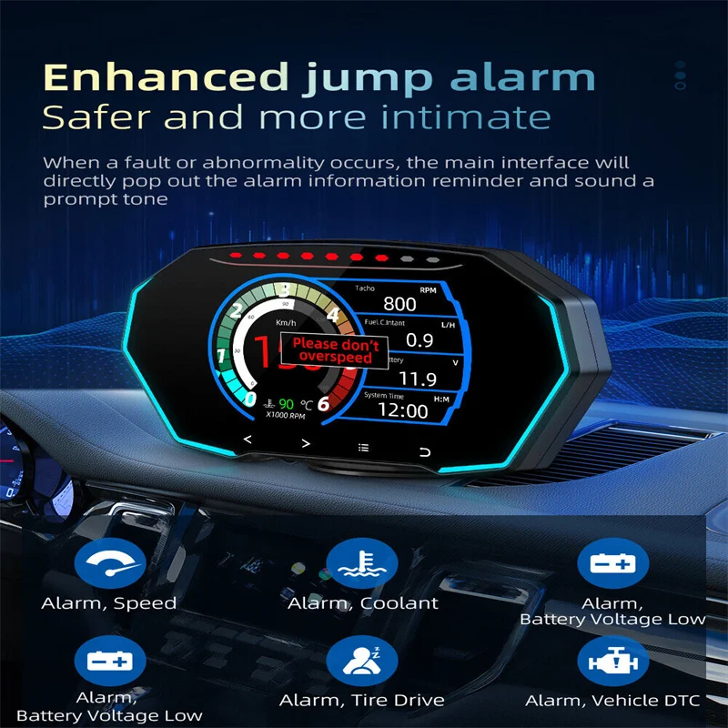 2023 NOVÉ F11 HUD OBD2 GPS Auto Head Up Displej čelné Sklo S Autom Rýchlomer Bezpečnostný Alarm Vody Olej Temp prekročenia rýchlosti Diagnostické . ' - ' . 1