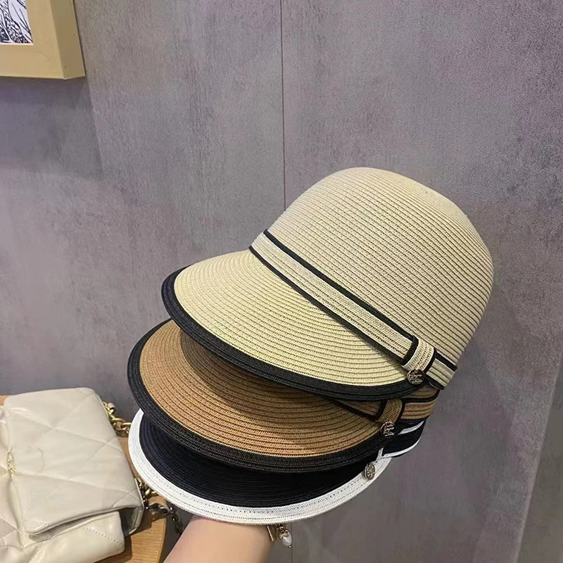 2023 Nové Letné Slamený Klobúk Módne Luk Dekorácie Dámske Jazdecké Klobúk Vintage Japonský Clonu Spp Anti-UV Cestovné Beach Sun Hat . ' - ' . 4