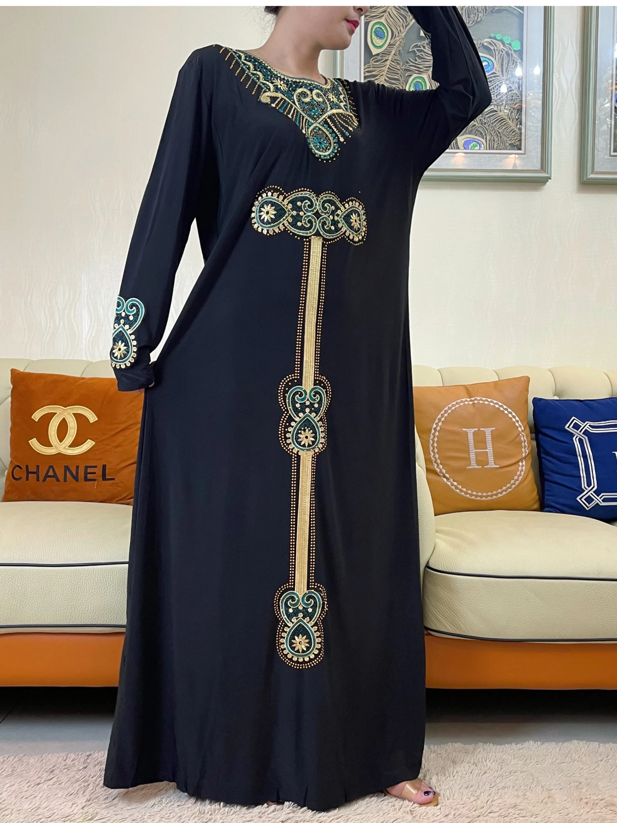 2023New Dubaj Moslimských Jar Abaya Perličiek Vločka Výšivky Maxi Modlitba Šaty dámske Voľné arabský Islam Oblečenie Dlhé Šaty Eid . ' - ' . 2