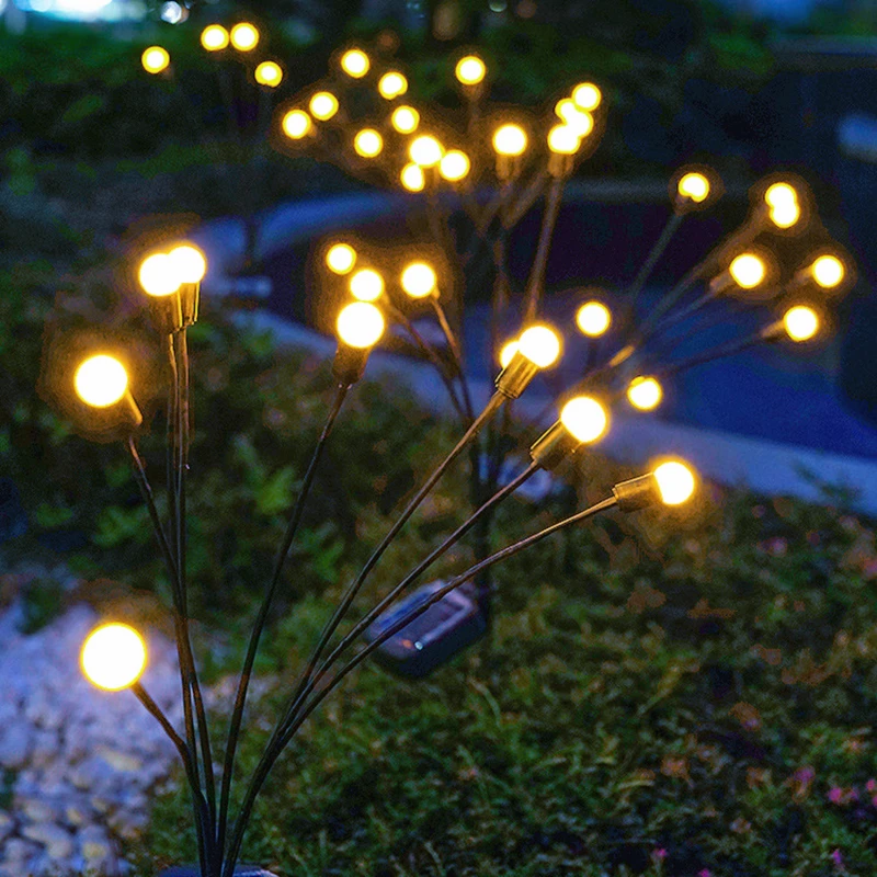 3 Pack Solárne Led osvetlenie Vonkajšie Záhradné Dekorácie Vonkajšie LED Solárne Svetlo Záhrada Krajiny Firefly Svetlá na Vianočné Záhradné Lampy . ' - ' . 1