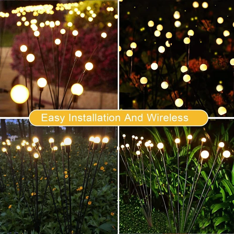 3 Pack Solárne Led osvetlenie Vonkajšie Záhradné Dekorácie Vonkajšie LED Solárne Svetlo Záhrada Krajiny Firefly Svetlá na Vianočné Záhradné Lampy . ' - ' . 5