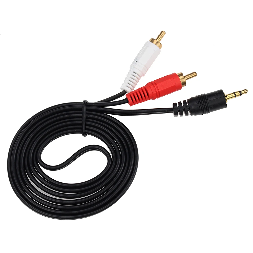 300pcs 1,5 M 5 FT 3,5 mm Samec Konektor Jack Konektor na 2 RCA Samec Stereo Kábel Adaptéra Audio AUX Linka pre Telefóny TV Zvuk Reproduktorov . ' - ' . 4