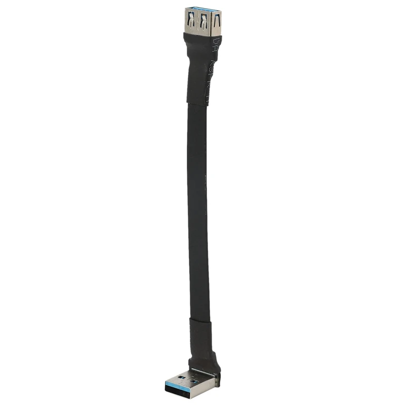 3X USB 3.0 Kábel Plochý USB Predlžovací Kábel Mužov a Žien Dátový Kábel, Pravý Uhol 90 Stupňov USB3.0 Extender Kábel,10 cm . ' - ' . 1