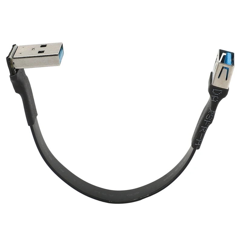 3X USB 3.0 Kábel Plochý USB Predlžovací Kábel Mužov a Žien Dátový Kábel, Pravý Uhol 90 Stupňov USB3.0 Extender Kábel,10 cm . ' - ' . 3