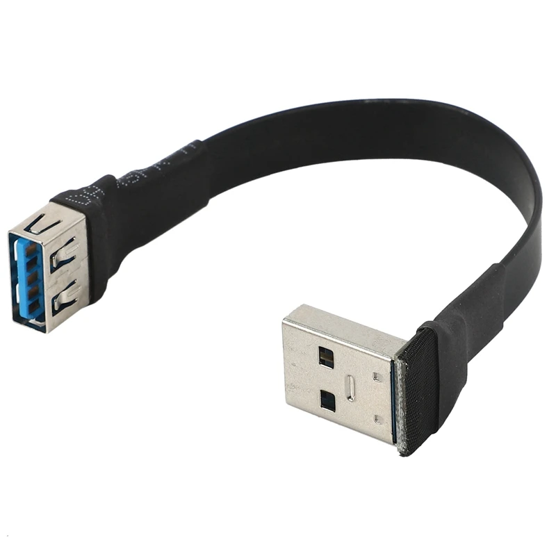 3X USB 3.0 Kábel Plochý USB Predlžovací Kábel Mužov a Žien Dátový Kábel, Pravý Uhol 90 Stupňov USB3.0 Extender Kábel,10 cm . ' - ' . 4