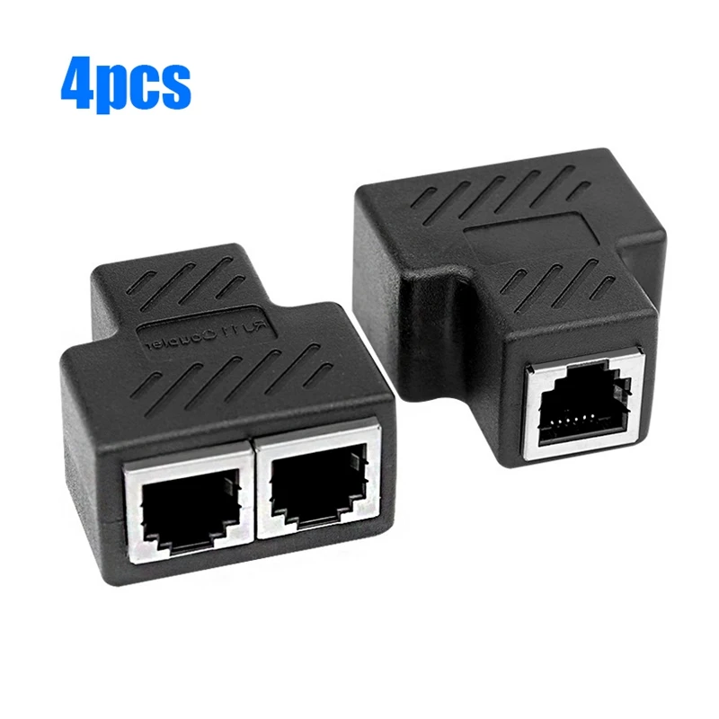 4PCS RJ45 Ethernet Splitter Konektor 1 2 Splitter Adaptér Pre Simultánny Prístup na Internet . ' - ' . 3
