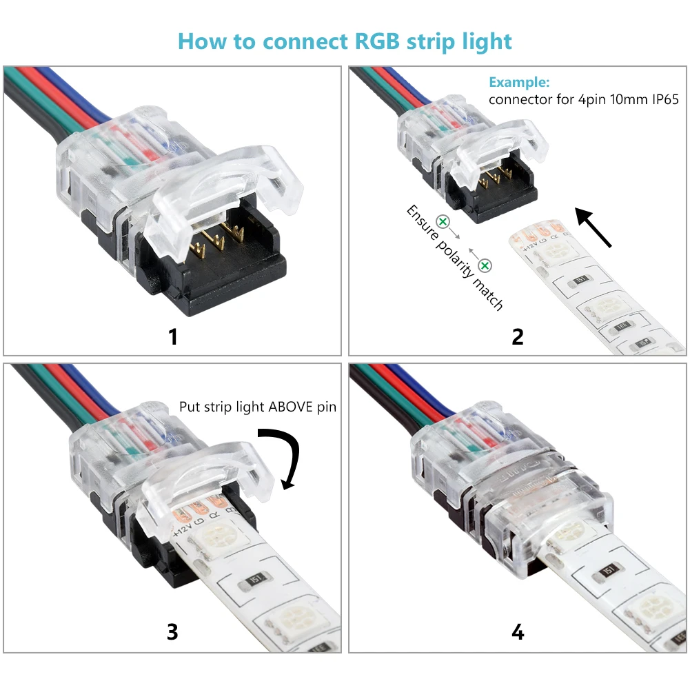5 ks LED Pásy Konektor 2/3/4/5pin Elektrické Rozšírenie Drôtu Konektor Pre 2835 5050 RGB LED Pás Svetla Na Drôt Pripojenie Pomocou . ' - ' . 1