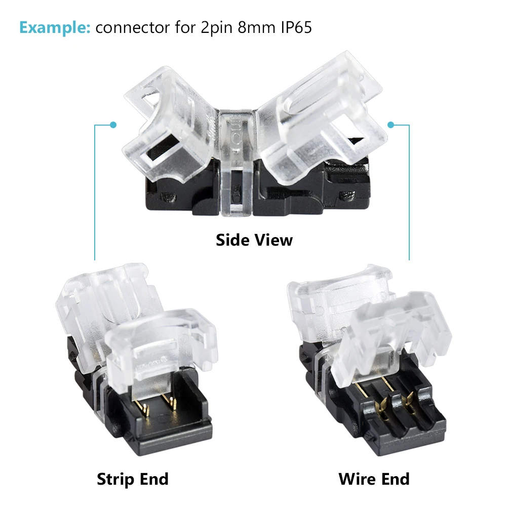 5 ks LED Pásy Konektor 2/3/4/5pin Elektrické Rozšírenie Drôtu Konektor Pre 2835 5050 RGB LED Pás Svetla Na Drôt Pripojenie Pomocou . ' - ' . 4