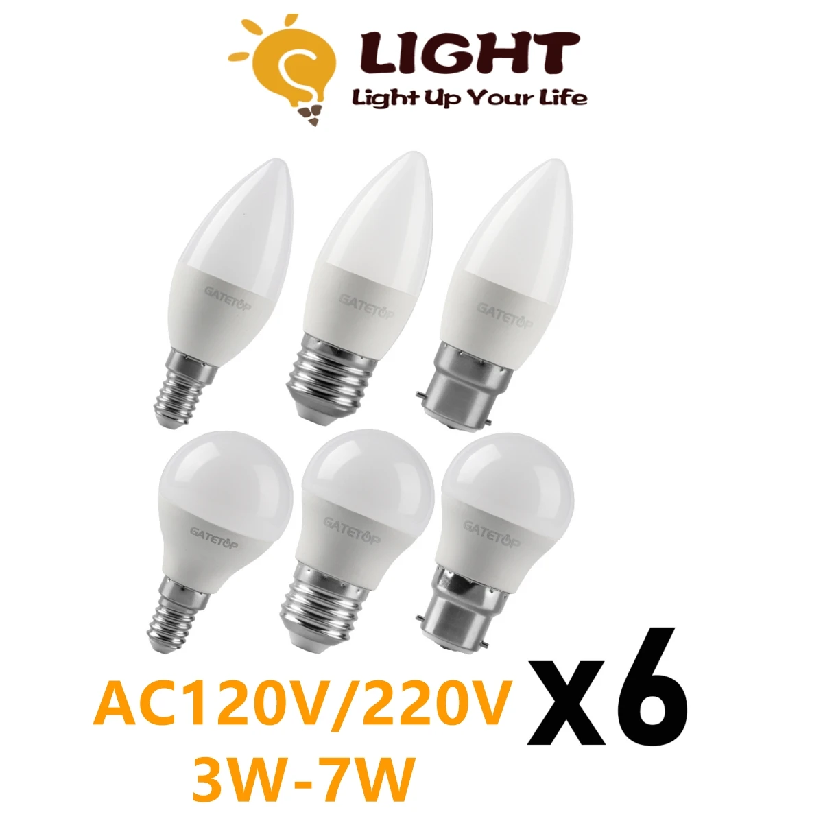 6PCS LED žiarovky Energeticky efektívne G45 C37 E14 E27 B22 3W 5W 6W 7W AC220V AC110V Led Golf Žiarovky Lampy Pre Domáce Dekorácie . ' - ' . 0