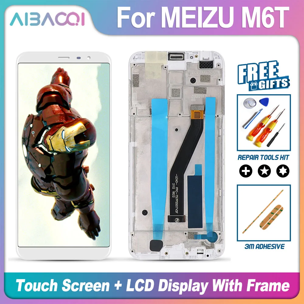 AiBaoQi Zbrusu Nový Dotykový Displej + Displej LCD+Rám+Napájací Kábel, Montáž Náhrada Za Meizu M6T . ' - ' . 0