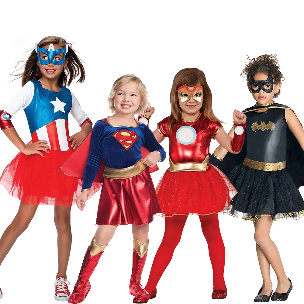 Americké Dievča Hrdina Fancy Dress Up Supergirls Kostým Pre Deti Na Halloween Purim Cosplay . ' - ' . 0