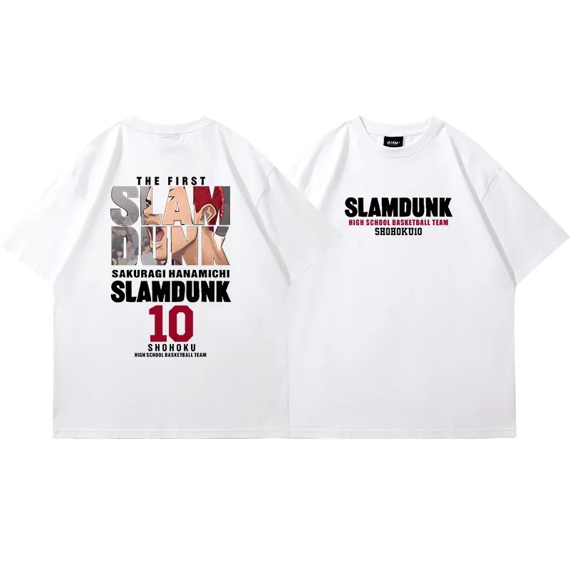 Anime Slam Dunk T-Shirt pre Mužov Sakuragi Hanamichi Kaede Rukawa Tee Nadrozmerné Japonského Manga Ženy, Krátky Rukáv, Rýchle dodanie . ' - ' . 5