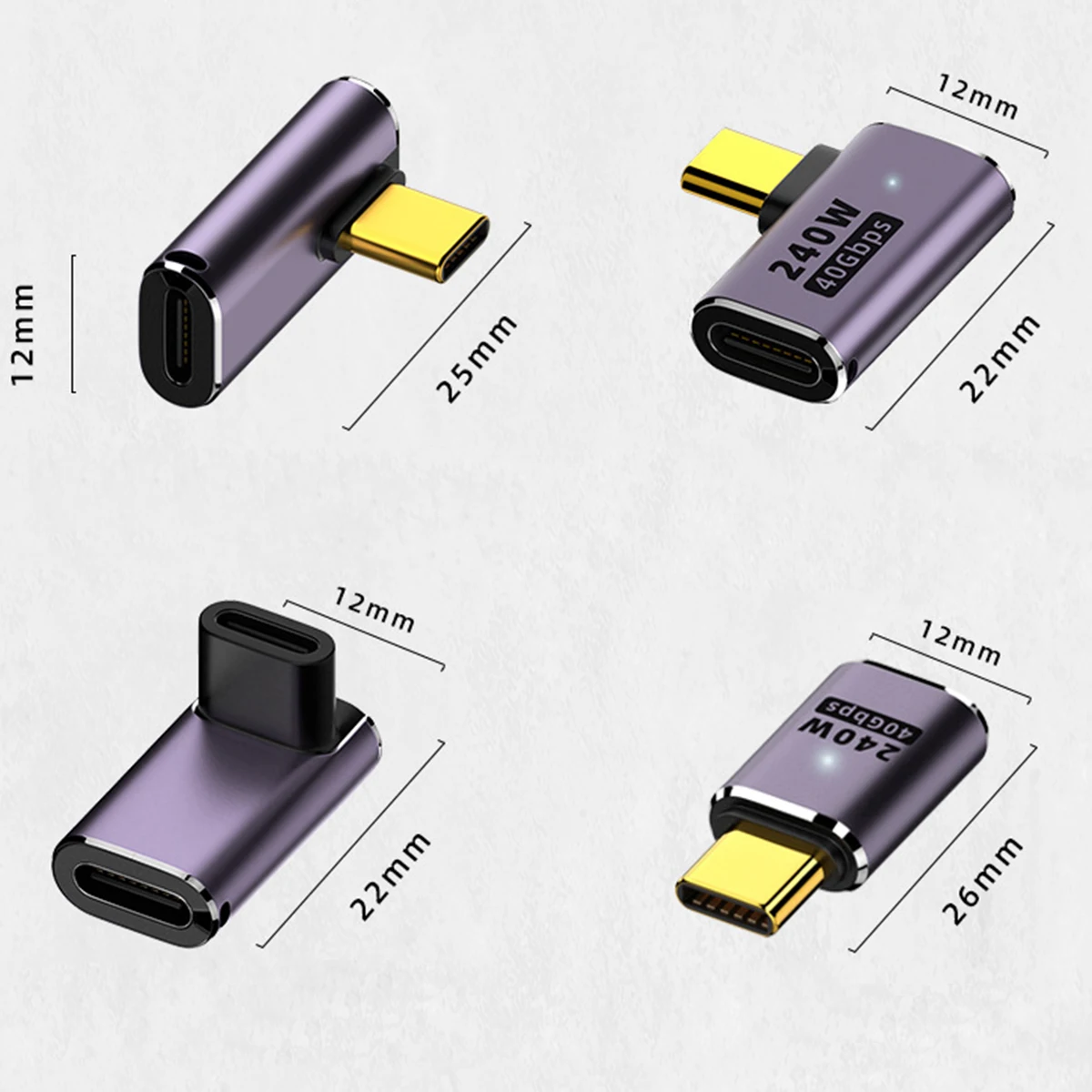 ANKNDO USB C Adaptéry priamy Uhol Adaptér Typ C Ženského Typu C Muž 40Gbps Rýchlo Údajov Adaptér Converter Plnenie Adaptéry . ' - ' . 4