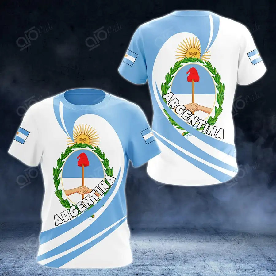 Argentína pánske športové Tričko, Harajuku Jednotné, Letné T-Shirt, 3D Vytlačené Krátky Rukáv T-Shirt, 2023 pánske Oblečenie . ' - ' . 2