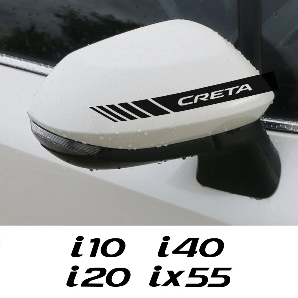 Auto Spätné Zrkadlo Samolepky Pre Hyundai CRETA EON EQUUS i10 i20 i40 IONIQ IX25 IX55 KONA Auto Príslušenstvo Vinylové Nálepky . ' - ' . 0