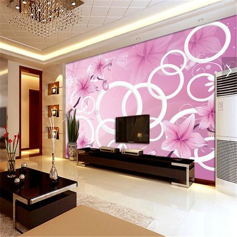beibehang Vlastnú tapetu 3d vidiny jednoduché osobnosti kvet kruhu tapety spálne, obývacia izba, TV joj, steny papier . ' - ' . 1