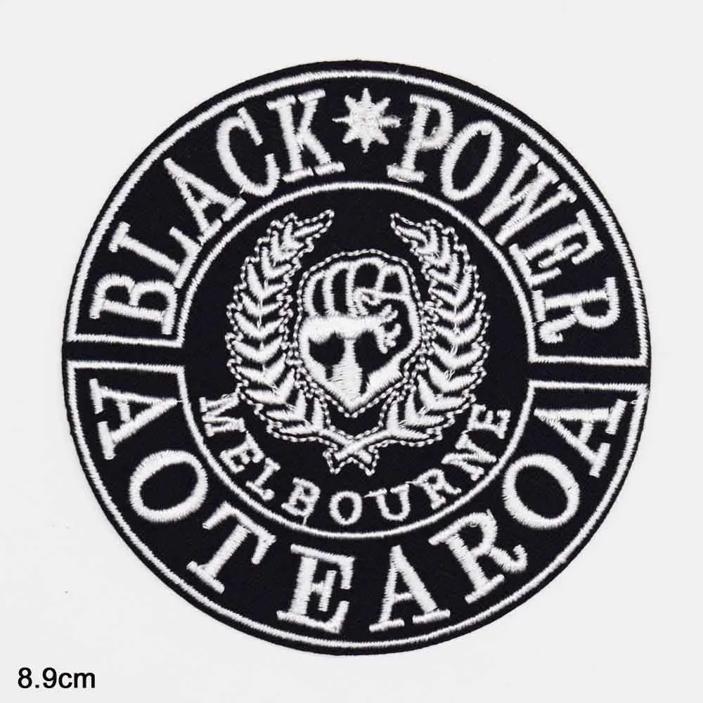 Black White Power Austrália Aotearo Melbourne Nový Zéland Žehlička Na Nás Oblečenie Záplaty Pre Oblečenie, Odev, Veľkoobchod . ' - ' . 0