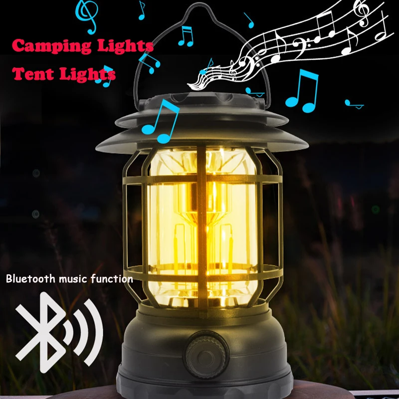 Bluetooth Camping Svetlo Retro Stan na Čítanie Vonkajšie Prenosné, Nepremokavé Nabíjateľná Multi-funkčné Camping Lampa Lampa Kôň . ' - ' . 0