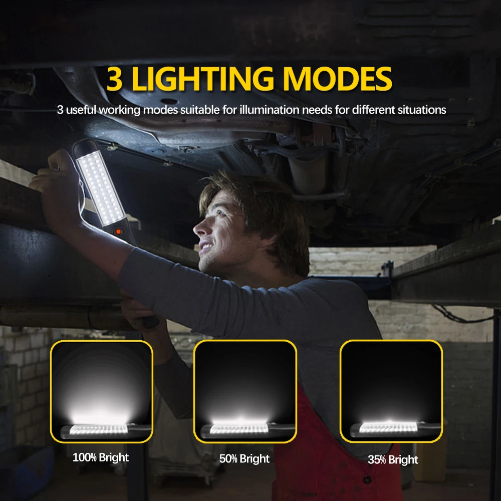 COB LED Baterka USB Nabíjateľné Práce Svetlá s Magnetickým Prenosný Reflektor Kempingové Svietidlo 3 Režimy Floodlight Oprava Horáka . ' - ' . 1