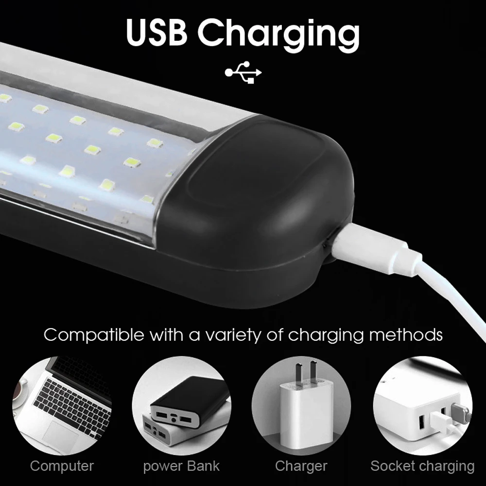 COB LED Baterka USB Nabíjateľné Práce Svetlá s Magnetickým Prenosný Reflektor Kempingové Svietidlo 3 Režimy Floodlight Oprava Horáka . ' - ' . 3