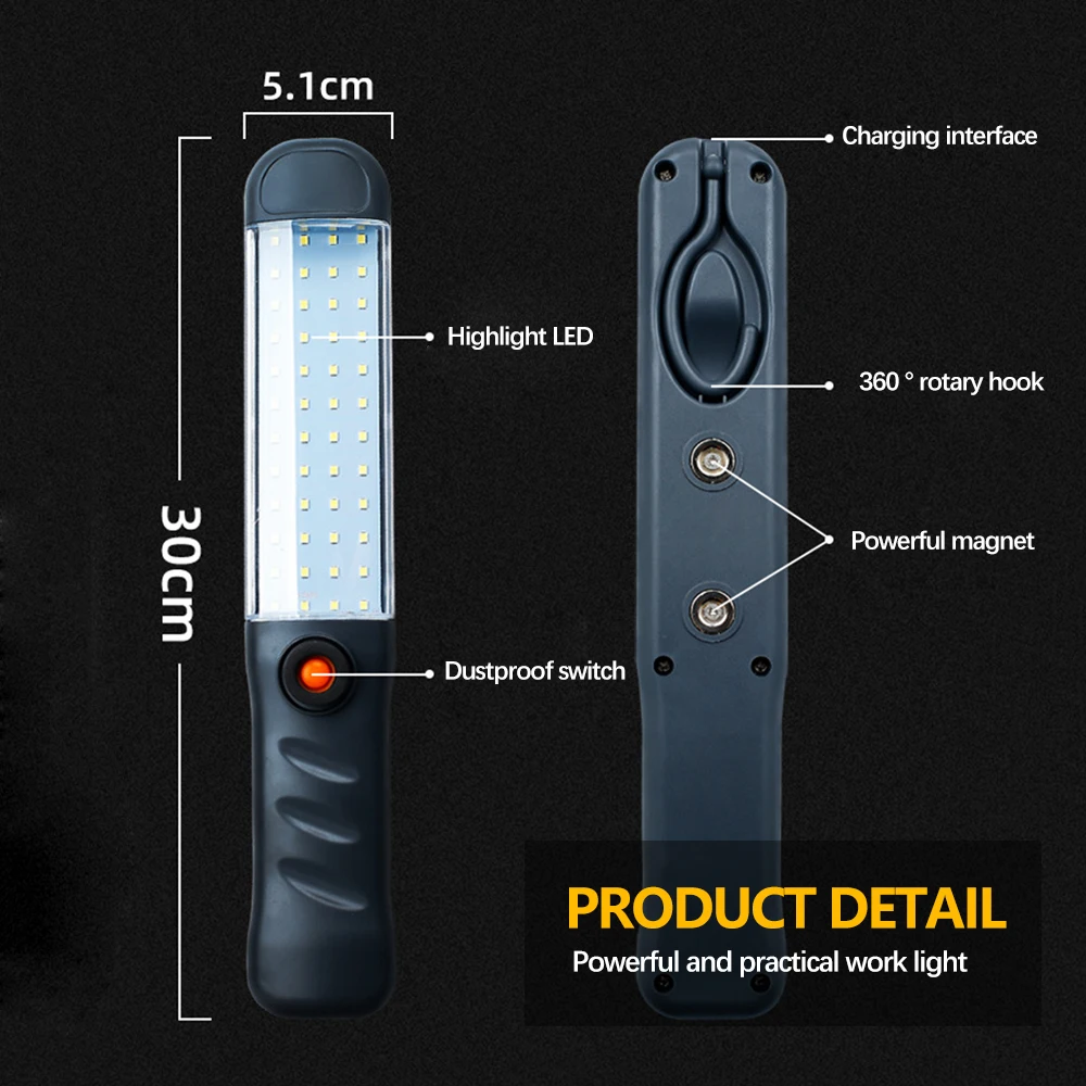 COB LED Baterka USB Nabíjateľné Práce Svetlá s Magnetickým Prenosný Reflektor Kempingové Svietidlo 3 Režimy Floodlight Oprava Horáka . ' - ' . 4