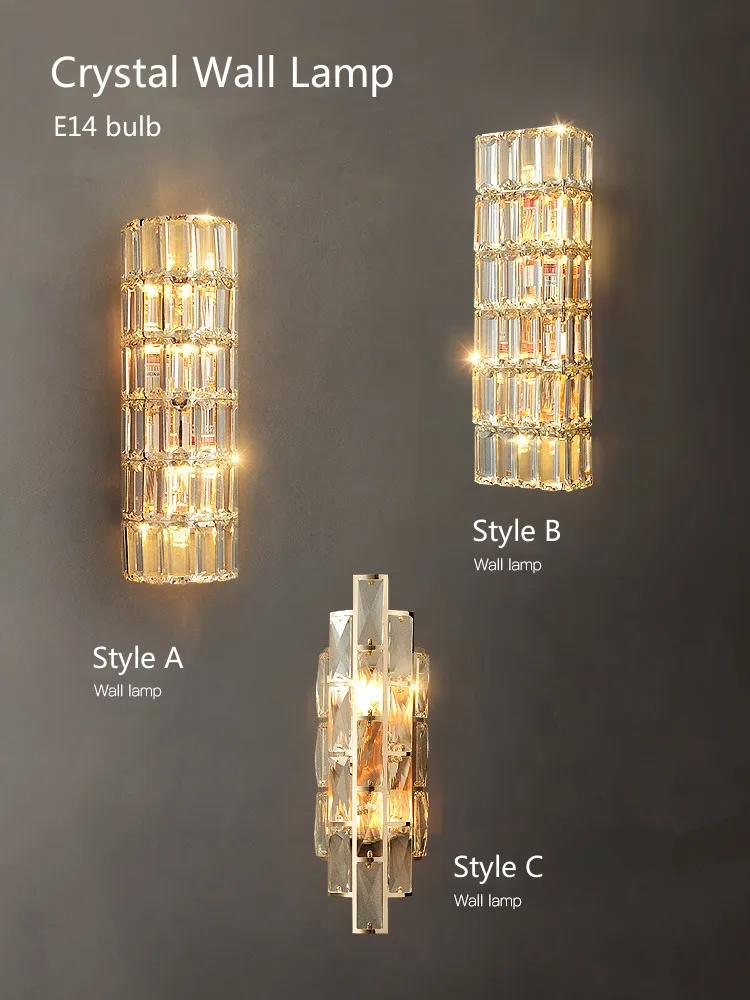 Crystal Nástenné Lampy, Obývacia Izba, Spálňa Hall Foyer Loft Hotel Home Interiéru Moderný Luxusný Dekor Zlatého LED E14 Stenu Sconce Svetlo . ' - ' . 0