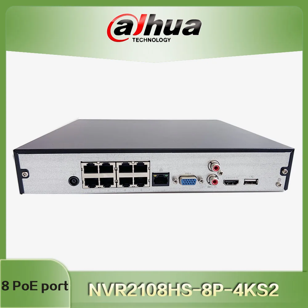 Dahua NVR 1U 8PoE8CH 4K H. 265 NVR2108HS-8P-4KS2 Network Video Recorder . ' - ' . 0