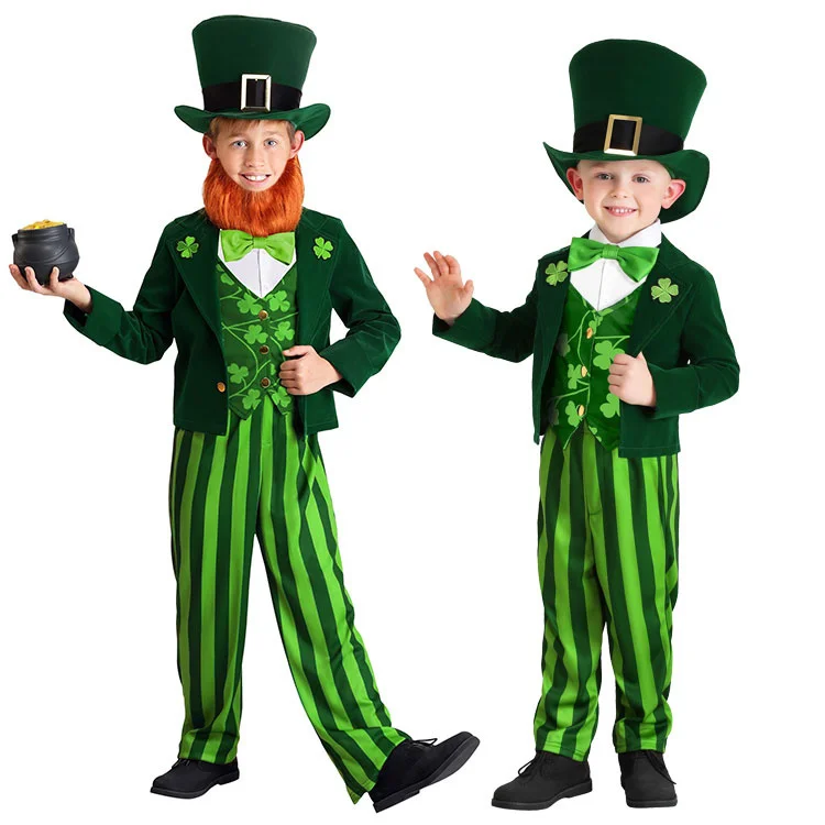 Dospelých Írsko Saint Patrick St. Patrick Day Šťastie Víla Leprechaun Kostým Detský Írsky Škriatok Cosplay, Karneval, Halloween Oblečenie . ' - ' . 0