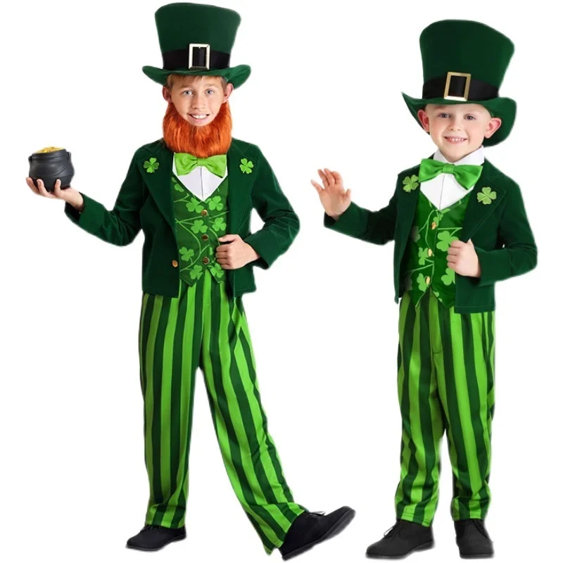 Dospelých Írsko Saint Patrick St. Patrick Day Šťastie Víla Leprechaun Kostým Detský Írsky Škriatok Cosplay, Karneval, Halloween Oblečenie . ' - ' . 3