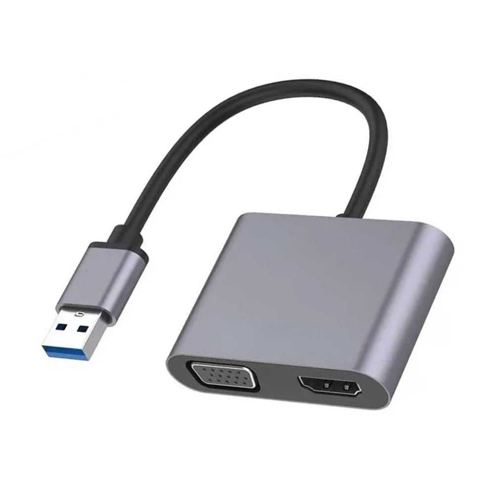 Duálne Zobrazovanie Audio Video Prevodník USB Na HD, VGA, Podpora Kompatibilný s HDMI VGA Sync Výstup pre Počítač, Notebook . ' - ' . 1