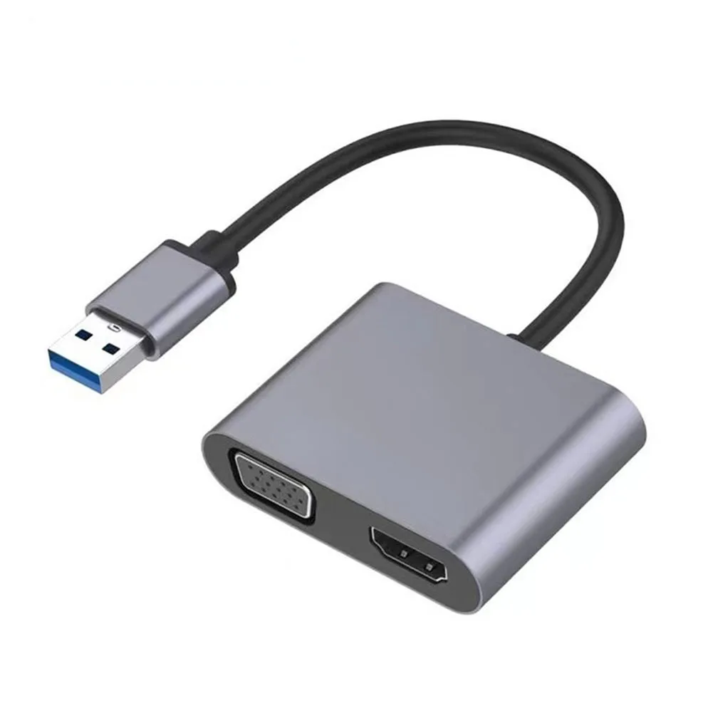 Duálne Zobrazovanie Audio Video Prevodník USB Na HD, VGA, Podpora Kompatibilný s HDMI VGA Sync Výstup pre Počítač, Notebook . ' - ' . 2