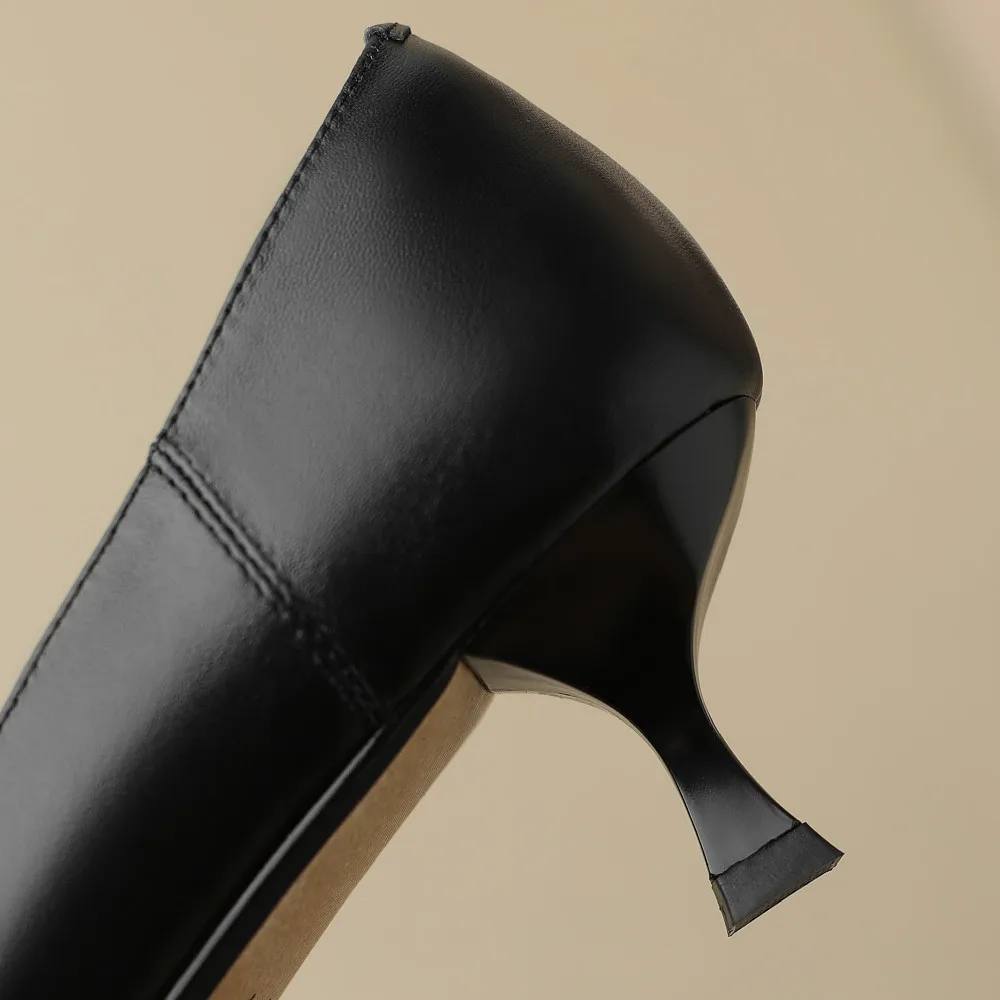 Dámske originálne kožené tenké vysokým podpätkom ukázal prst slip-on čerpadlá OL štýl elegantné dámy denné šaty čerpadlá poltopánková obuv ženy . ' - ' . 5
