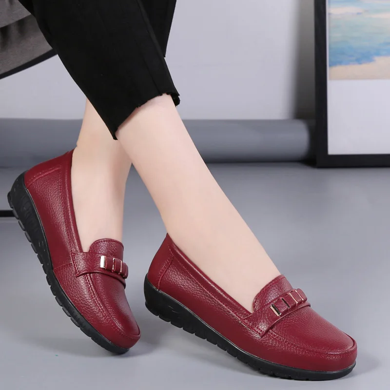 Dámske topánky originálne kožené mokasíny non-slip farbou ležérne topánky dámy 2020 nové módne bytov žena topánky zapatos de mujer . ' - ' . 1