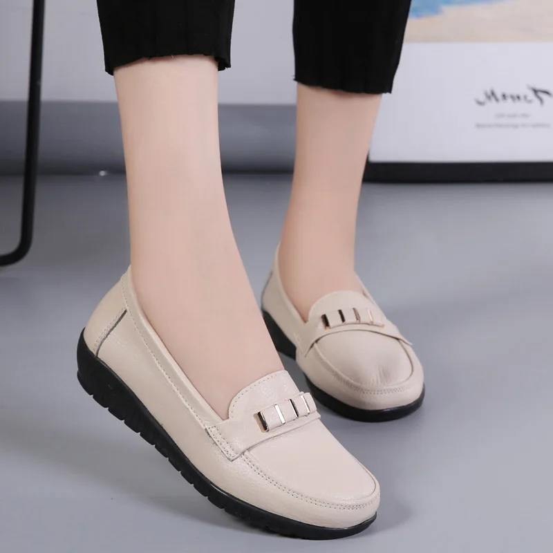 Dámske topánky originálne kožené mokasíny non-slip farbou ležérne topánky dámy 2020 nové módne bytov žena topánky zapatos de mujer . ' - ' . 2