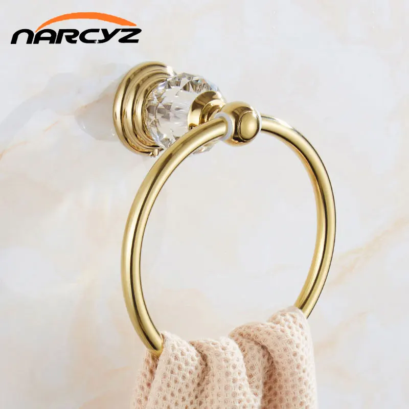Európskom štýle Gold Crystal Prsteň Kolo uterák rack uterák visí kruhu Kúpeľňa uterák rack zavesenie GLY30 . ' - ' . 0