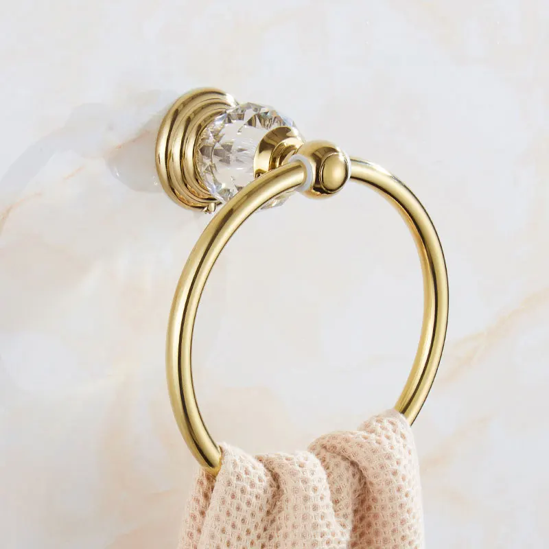 Európskom štýle Gold Crystal Prsteň Kolo uterák rack uterák visí kruhu Kúpeľňa uterák rack zavesenie GLY30 . ' - ' . 3