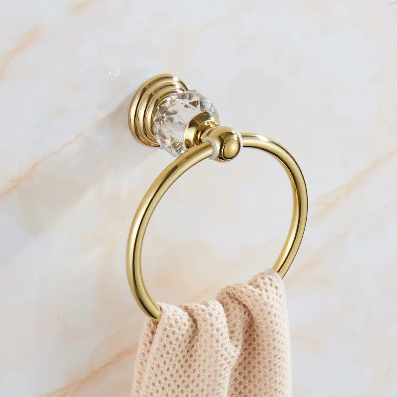Európskom štýle Gold Crystal Prsteň Kolo uterák rack uterák visí kruhu Kúpeľňa uterák rack zavesenie GLY30 . ' - ' . 4