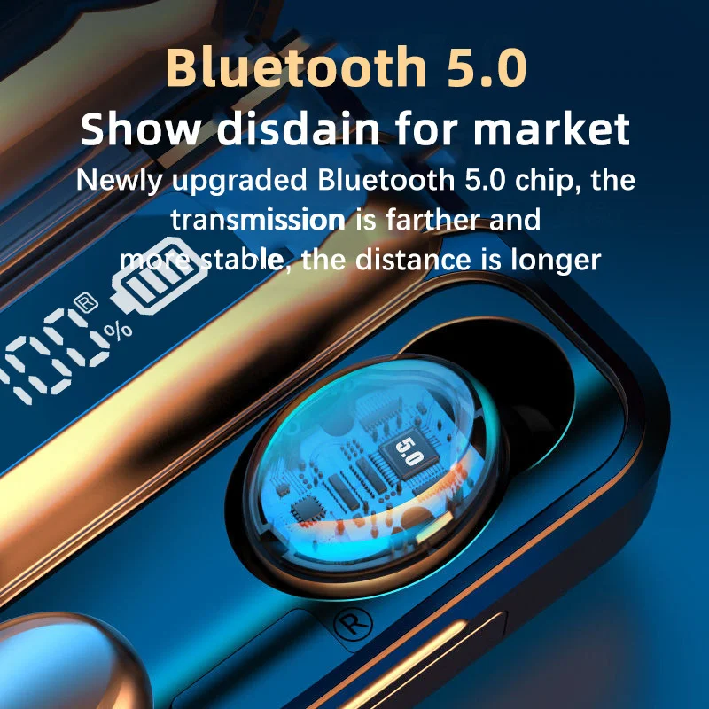 F9 Bluetooth Bezdrôtové Slúchadlá IPX7 Nepremokavé Ucho Háčiky Bluetooth Slúchadlá Redukcia Šumu Slúchadlá HiFi Stereo slúchadlá Nové . ' - ' . 3