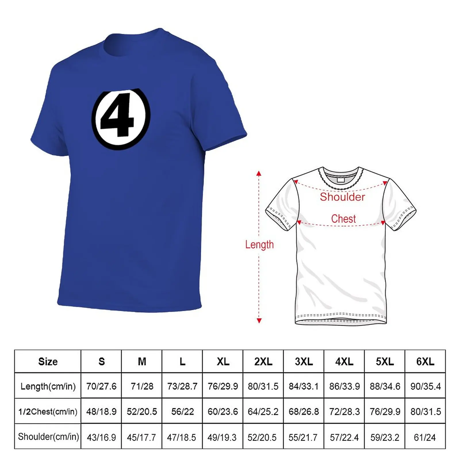 FANTASTIC FOUR #4 T-Shirt kórejský módne kawaii oblečenie, oblečenie pre mužov . ' - ' . 4